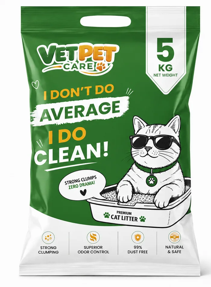 VetPet Care Jasmine scented cat litter, 5kg bag front packaging